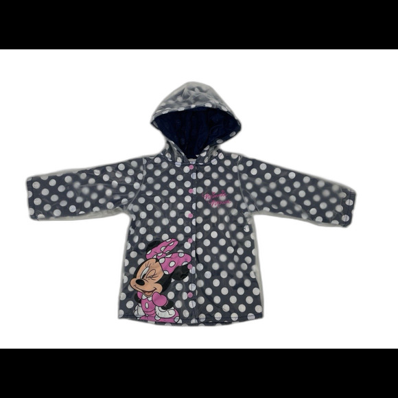 Disney Other - Disney Minnie Mouse Polka Dots Windbreaker Rain Coat Hoodie Jacket Girls 3T